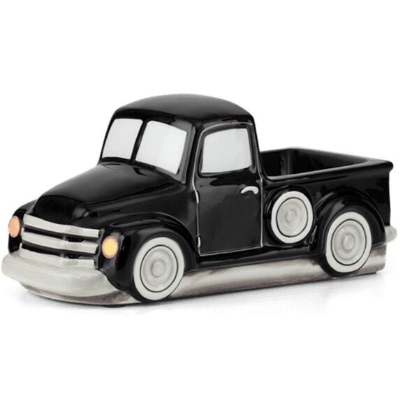 NEW Scentsy RARE Retired Black Retro Truck With Lights Warmer & Pumpkins Topper - Picture 2 of 6
